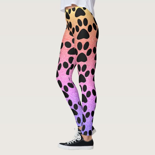Roze roze roze roodbruine zwarte patronen leggings (Links)