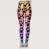 Roze roze roze roodbruine zwarte patronen leggings (Voorkant)