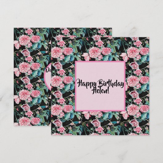  Roze roze roze roodroze patroon dames Naam Kaart (Voorkant / Achterkant)