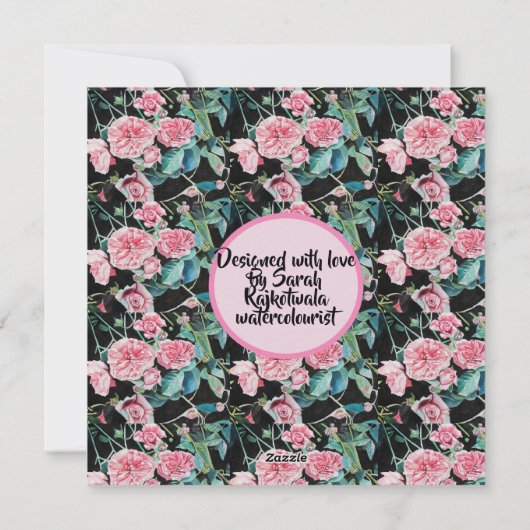  Roze roze roze roodroze patroon dames Naam Kaart (Achterkant)