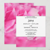 Roze roze roze roos bloesem botanische florale bru kaart (Voorkant / Achterkant)