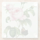 Roze roze roze Roos glas Onderzetter (Achterkant)