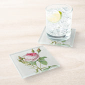 Roze roze roze Roos glas Onderzetter (Schuin)