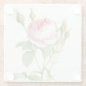 Roze roze roze Roos glas Onderzetter (Achterkant)