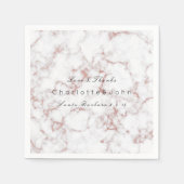 Roze roze roze Roos Gold White Grey Marmer Party Servetten (Voorkant)