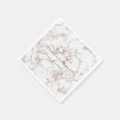 Roze roze roze Roos Gold White Grey Marmer Party Servetten (Hoek)