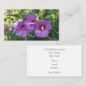 roze roze roze roos van Sharon/Hibiscus gepersona Visitekaartje (Voorkant / Achterkant)