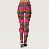 roze roze roze rooster leggings (Achterkant)