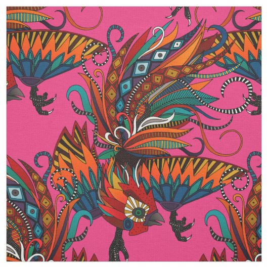 roze roze roze rooster stof (Swatch)