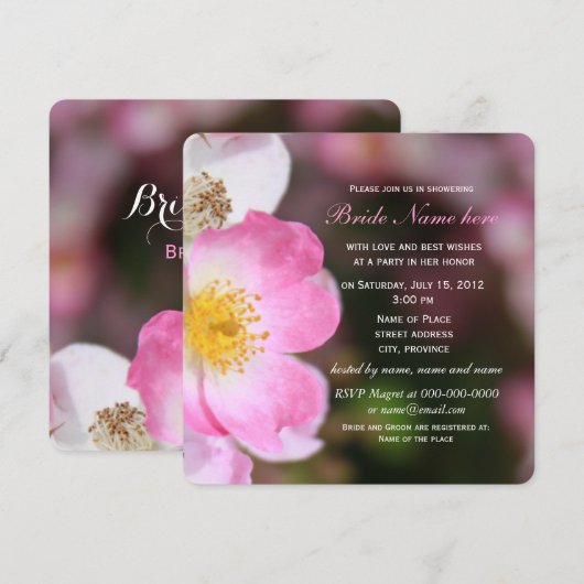  roze roze roze roze bloemen vrijgezellenfeest kaart (Voorkant / Achterkant)