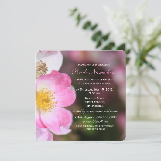  roze roze roze roze bloemen vrijgezellenfeest kaart (Staand voorkant)