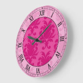 roze roze roze roze damask roman numerus grote klok (Hoek)