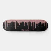 Roze roze roze roze goudglitter - rugleuning persoonlijk skateboard (Horizontaal)