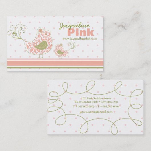 Roze, roze, roze, roze, griezelige, griezelige en  visitekaartje (Voorkant / Achterkant)