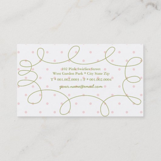 Roze, roze, roze, roze, griezelige, griezelige en  visitekaartje (Achterkant)