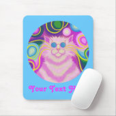 roze roze roze roze "Jouw tekst"-blauwe mousepad Muismat (Met muis)