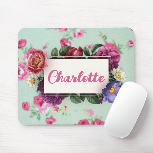  roze roze roze roze naam muismat (Met muis)