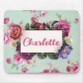  roze roze roze roze naam muismat (Voorkant)