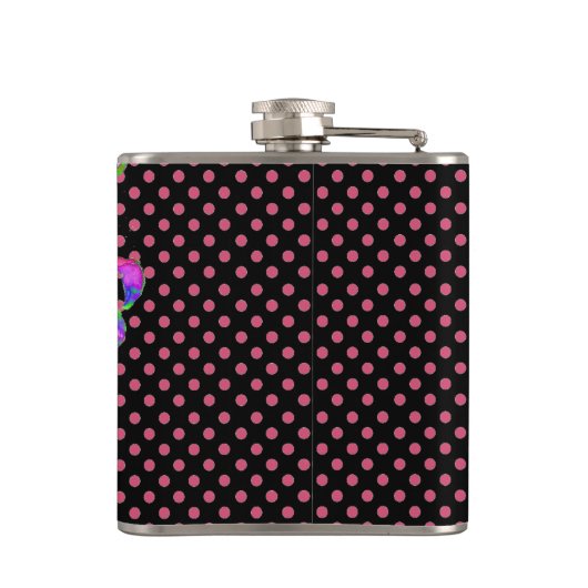  roze roze roze/roze polka-stippen heupfles (Achterkant)