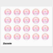 Roze roze roze roze rokerbakkerij ronde sticker (Vel)
