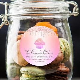 Roze roze roze roze rokerbakkerij ronde sticker