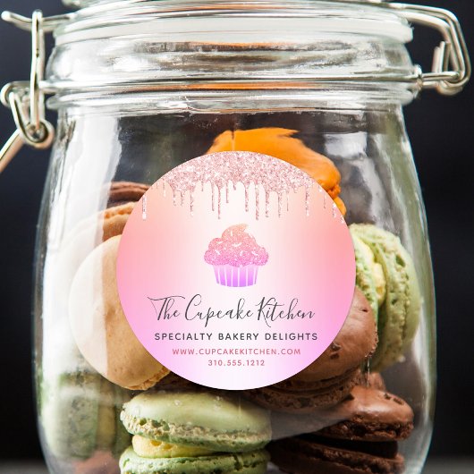 Roze roze roze roze rokerbakkerij ronde sticker