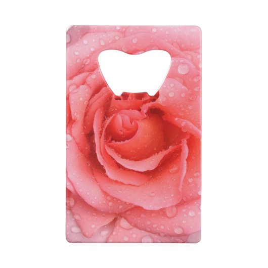 Roze roze roze roze rooddruppels creditkaart flessenopener (Achterkant)