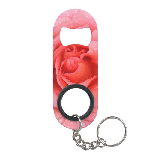 Roze roze roze roze rooddruppels mini flessenopener (Achterkant)