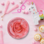 Roze roze roze roze rooddruppels papieren bordje (Feest)