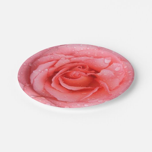 Roze roze roze roze rooddruppels papieren bordje (Gekanteld)