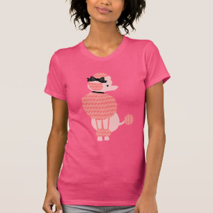 Roze roze roze roze roodroze 50s hond t-shirt
