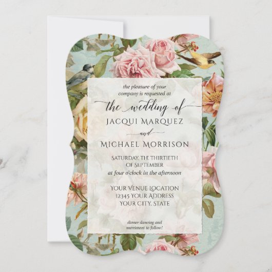 Roze roze roze roze roodvogel kaart (Voorkant)