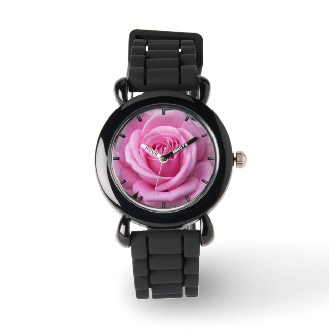 Roze roze roze roze Roos pols Horloge (Voorkant)