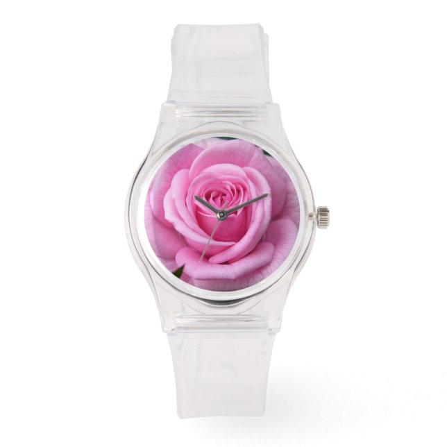 Roze roze roze roze Roos pols Horloge (Voorkant)