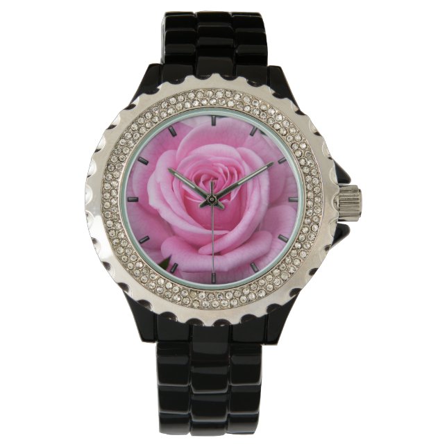 Roze roze roze roze Roos pols Horloge (Voorkant)