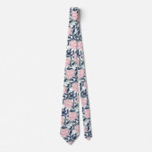 Roze roze roze roze roze bloem gepersonaliseerd stropdas (Voorkant)