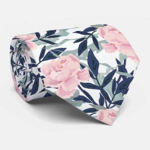Roze roze roze roze roze bloem gepersonaliseerd stropdas