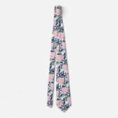 Roze roze roze roze roze bloem gepersonaliseerd stropdas (Achterkant)