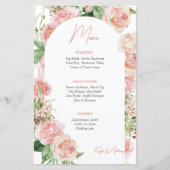 Roze roze roze roze roze bruinkroze trouwmenu (Voorkant)