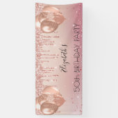 Roze roze roze roze roze goudballonnen spandoek (Verticaal)