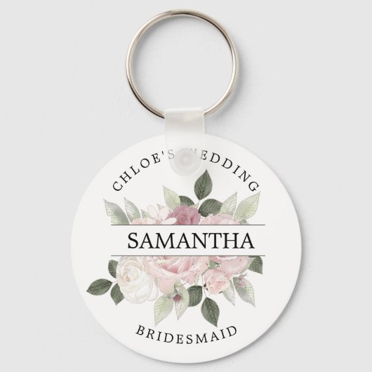 Roze roze roze roze roze roze gepersonaliseerd sleutelhanger (Voorkant)