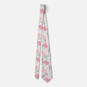 Roze roze roze roze roze roze roze bloemen geperso stropdas (Achterkant)