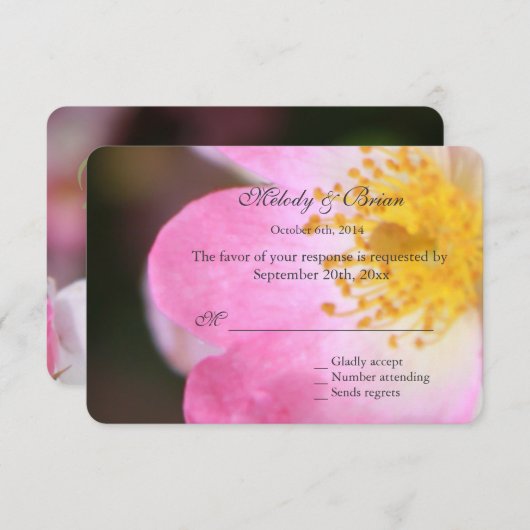  roze roze roze roze roze roze roze roze bruinroze RSVP kaartje (Voorkant / Achterkant)