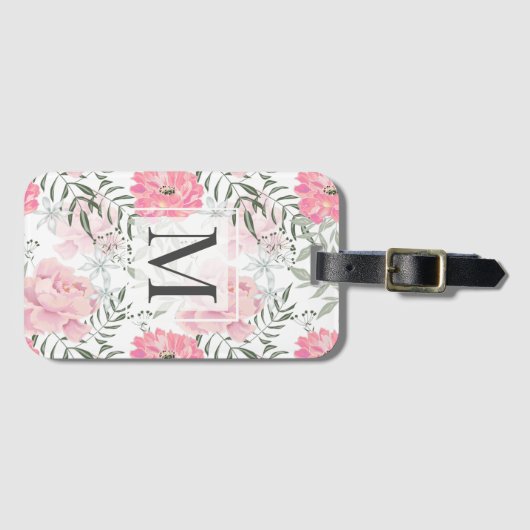 Roze roze roze roze roze roze roze roze roze roze bagagelabel (Voorkant (horizontaal))