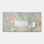 Roze roze roze roze roze stip goud blauwgroen eleg bureaumat (Keyboard & Muis)