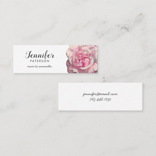 Roze roze roze roze roze Waterverf Mini Visitekaartje (Voorkant / Achterkant)