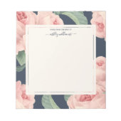 Roze roze roze roze roze zwart blauw op maat notitieblok (Voorkant)