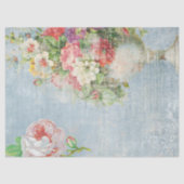 Roze roze roze roze rozen en oud script tissuepapier (Voorkant)