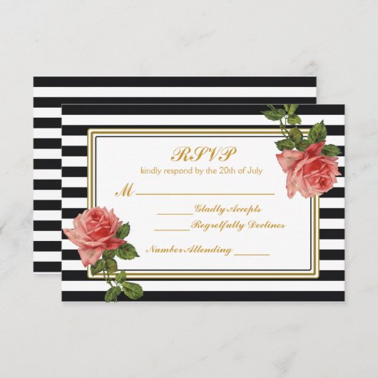 roze roze roze roze RSVP (Voorkant / Achterkant)