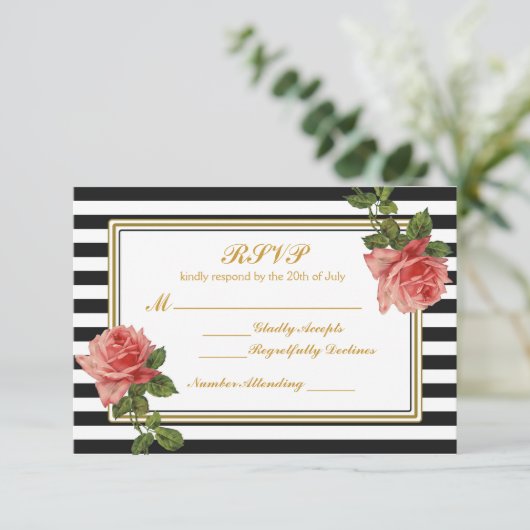  roze roze roze roze RSVP Kaartje (Staand voorkant)